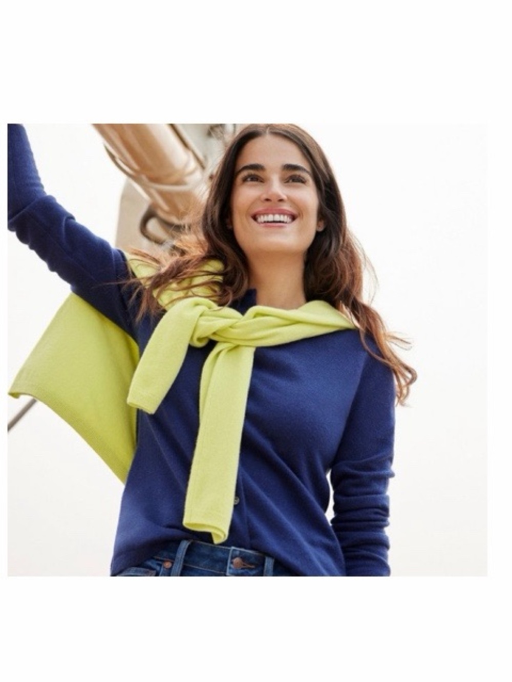 Lands’ End Cashmere Cardigan Sweater In Deep Sea Navy - Picture 6 of 6